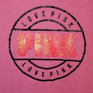 VS PINK Logo Bling Long Sleeve Tee (XS)
